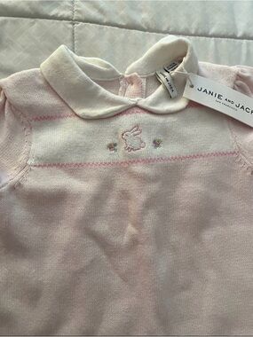 Janie and Jack Pale Pink Knit romper